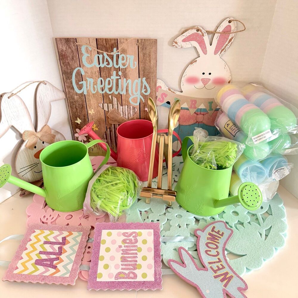 Easter Decor Bundle Placemats Wall Decor Jumbo Eggs and More